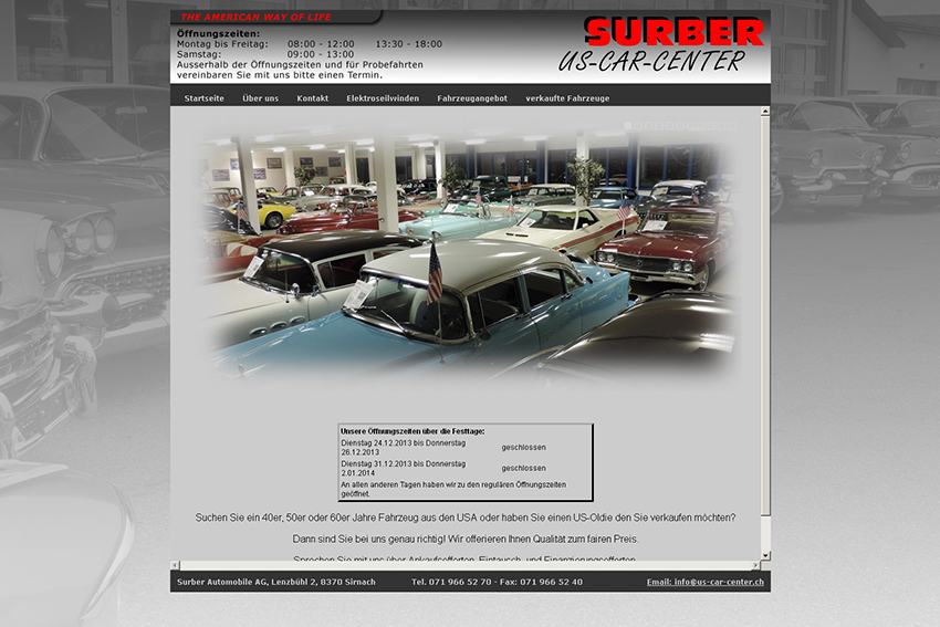 Surber US Car Center est un importateur de voitures de collection américaines en excellent état.