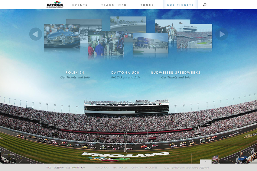 Le site officiel du circuit nord-américain de Daytona fournit de nombreuses informations concernant les prochaines compétitions ainsi que l'acquisition de tickets d'entrée pour la plupart des courses s'y déroulant.